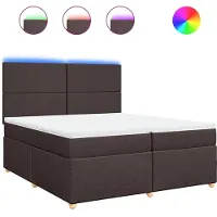 Syfax Boxspringbett mit Matratze Dunkelbraun 200x200 cm Stoff