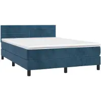 Syfax Boxspringbett mit Matratze Dunkelblau 140x200 cm Samt