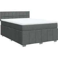 Syfax Boxspringbett mit Matratze Dunkelgrau 140x190 cm Stoff