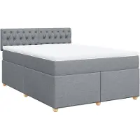 Syfax Boxspringbett mit Matratze Hellgrau 160x200 cm Stoff