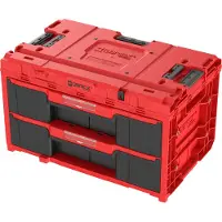 Qbrick System ONE Drawer 2 Toolbox 2.0 RED Ultra HD Custom Werkzeugbox 587 x 380 x 340 mm 29 l mit zwei Schubladen