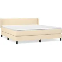 Syfax Boxspringbett mit Matratze Creme 180x200 cm Stoff