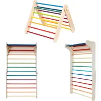LEG & GO Kletterdreieck - Sprossenwand 2in1 Indoor für Kinderzimmer, aus Holz, Bunt