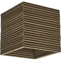 Ledvance Deckenleuchte Decor Cardboard Square braun aus Wellpappe, leicht, E27, 250 mm Durchmesser, Leuchtenschirm aus recyceltem Material, nachhaltig durch austauschbare Lichtquelle, einfache Montage