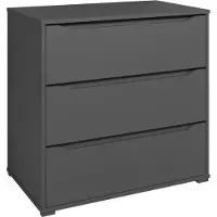 Vicco Kommode Ruben Anthrazit 48 x 77.6 cm mit 3 Schubladen, Model 40101