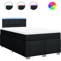 vidaXL Boxspringbett mit Matratze Schwarz 120x190 cm Stoff