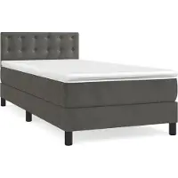 Syfax Boxspringbett mit Matratze Dunkelgrau 100x200 cm Samt