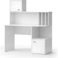Vicco Schreibtisch Alwin Weiß 115 x 55 cm mit 2 Türen, Model 50009