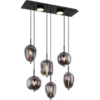 Globo Hängeleuchte Metall schwarz matt, 6x E14