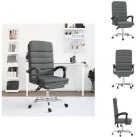 vidaXL Bürostuhl mit Massagefunktion Dunkelgrau Stoff - Bürostühle