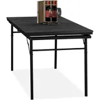 Relaxdays Gartentisch klappbar, Breite: 166-215 cm, Kunststoff, Stahl, wetterfest, 8 Personen, Campingtisch, schwarz