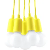 Sollux Hängeleuchte DIEGO 5 gelb 5xE27 15W PVC 90x25x25cm