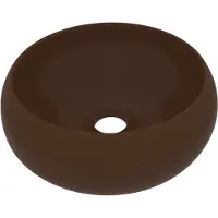 vidaXL s Waschbecken Rund Matt Dunkelbraun 40x15 cm Keramik