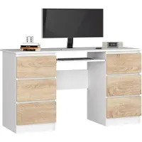 Akord Furniture Factory IP0PBIUBIASONA11, Gerade, Rechteckige Form, Matt, Weiß, Eichenfarben, 6 Schublade(n), 500 mm
