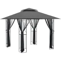Syfax Pavillon mit Seitenwänden Anthrazit 300x300x270 cm Stahl