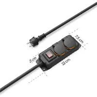 Hama Steckdosenleiste 2-fach (Klappendeckel Kabellänge 2 m) IP44