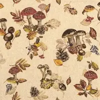 Home Fashion , Mushroom Collection, Lunch-Servietten aufgefaltetes Maß 33 cm x 33 cm, im Viertelfalz, 20 Stück pro Pack, 12 Pack pro Karton