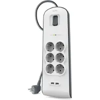 Belkin BSV604vf2M, 650 J, 6 AC-Ausgänge, Weiß, 2 m
