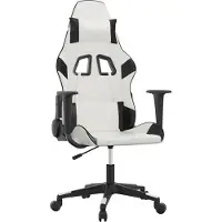Syfax Gaming-Stuhl mit Massagefunktion Weiß und Schwarz Kunstleder