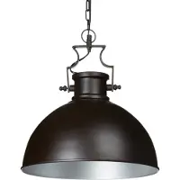 Relaxdays Hängeleuchte Industrie, matt, HxBxT:146x40,5x40,5cm, glockenförmig, Metall, E27 bis 40W, dunkelbraun