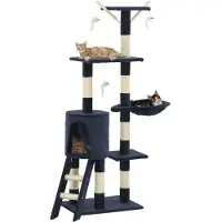 Syfax Katzen-Kratzbaum mit Sisal-Säulen 138 cm Dunkelblau