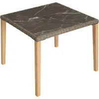 TecTake Rattan Tisch Tarent 93,5 x 93,5 x 75 cm