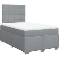 Syfax Boxspringbett mit Matratze Hellgrau 120x200 cm Stoff