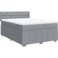 Syfax Boxspringbett mit Matratze Hellgrau 140x200 cm Stoff