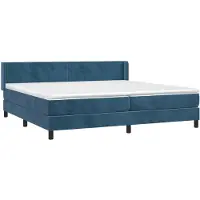 Syfax Boxspringbett mit Matratze Dunkelblau 200x200 cm Samt