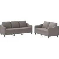 vidaXL 2-tlg. Sofagarnitur mit Kissen Taupe Stoff