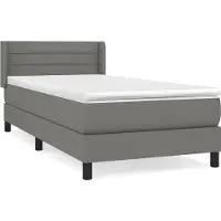Syfax Boxspringbett mit Matratze Dunkelgrau 80x200 cm Stoff