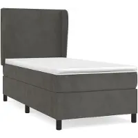 Syfax Boxspringbett mit Matratze Dunkelgrau 80x200 cm Samt