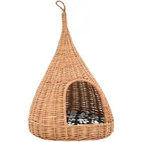 Syfax Katzenhaus mit Kissen 40x60 cm Naturweide Tipi