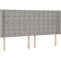 Syfax Kopfteil mit Ohren Hellgrau 183x16x118/128 cm Stoff