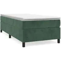 Syfax Boxspringbett mit Matratze Dunkelgrün 90x190 cm Samt