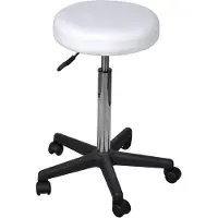 Syfax Höhenverstellbarer Bürohocker Weiß, gepolstert, bis 110 kg, Sitz Ø 35,5 cm, Standfuß Ø 52 cm, 64-84 cm hoch
