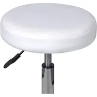 Syfax Höhenverstellbarer Bürohocker Weiß, gepolstert, bis 110 kg, Sitz Ø 35,5 cm, Standfuß Ø 52 cm, 64-84 cm hoch