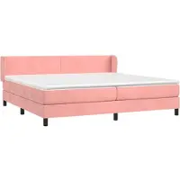 Syfax Boxspringbett mit Matratze Rosa 200x200 cm Samt