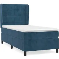 Syfax Boxspringbett mit Matratze Dunkelblau 90x200 cm Samt