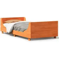 Syfax Massivholzbett ohne Matratze Wachsbraun 90x190 cm Kiefernholz