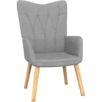 vidaXL Hochwertigen Möbel Fernseh- & Relaxsessel - Grau Relaxsessel mit Hocker Hellgrau Stoff NEU8425549