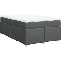 Syfax Boxspringbett mit Matratze Dunkelgrau 120x200 cm Stoff