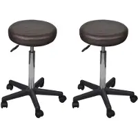 Syfax Bürohocker 2 Stk. Braun 35,5x84 cm Kunstleder