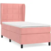 Syfax Boxspringbett mit Matratze Rosa 90x200 cm Samt