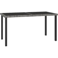 Prolenta Maison Exclusive - Garten-Esstisch Grau 140x70x73 cm Poly Rattan