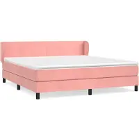 Syfax Boxspringbett mit Matratze Rosa 180x200 cm Samt