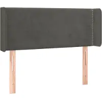 Syfax Kopfteil mit Ohren Dunkelgrau 93x16x78/88 cm Samt