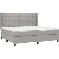 Syfax Boxspringbett mit Matratze Hellgrau 200x200 cm Stoff