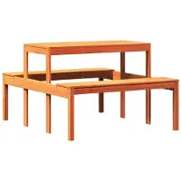vidaXL Picknicktisch Wachsbraun 110x134x75 cm Massivholz Kiefer