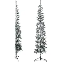 Prolenta Maison Exclusive - Künstlicher Halb-Weihnachtsbaum mit Schnee Schlank 180 cm